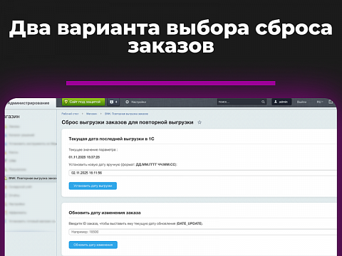 BNK Повторная выгрузка заказов — скриншот